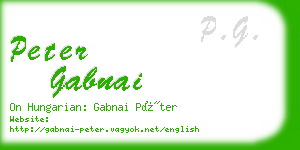 peter gabnai business card